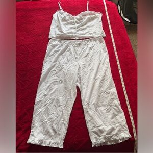 NWOT LARGE VICTORIA’S SECRET PJ SET WHITE PERFECT MEASUREMENTS IN PICS FLAWLESS
